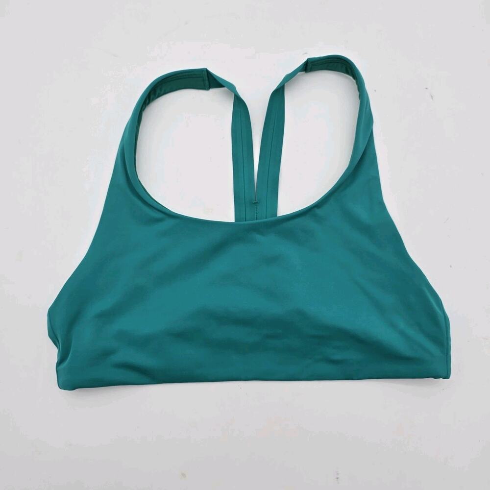 Athleta Sports Bra Womens Small Y T Back Green Cut Out Scoop Bikini Swim Suit